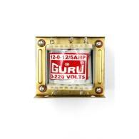 Guru [Premium Quality] Pure Copper 5A Transformer 12-0-12V | Step-Down Center Tapped