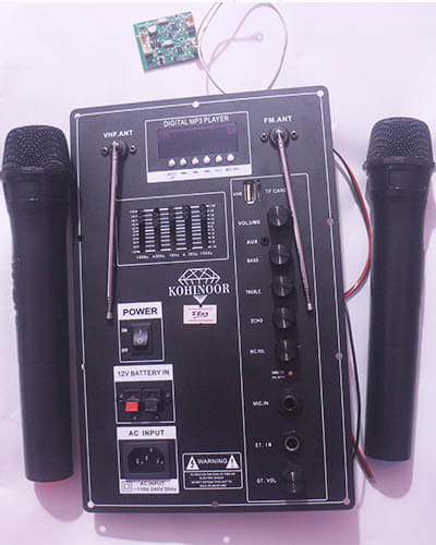 Trolly Speaker Amplifier Board AC 110V/220V Digital Bluetooth Stereo 150W for 6-18 Inch Speaker with Dual Microphone Guitar Input