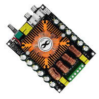TDA7498E 2.0 High-Power Stereo Digital Amplifier Board, 160Wx2, Adjustable Gain, 20Hz-20KHz, with Cooling Fan