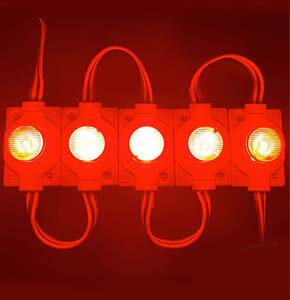 LED Module Light Interior Exterior 12V COB Coin Injection Decorative Lamp with Adhesive Backside for Car Home & Decoration -2 Strips Red