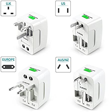 All in One Universal World Travel Adapter | Adaptor Surge Protector Charger Plug for USA Europe United Kingdom Australia China Japan