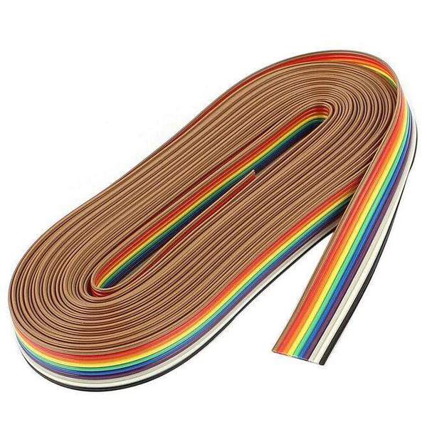 Rainbow Wire Flat Ribbon Cable 14P 1.27mm Pitch 3meter/9.8ft Length