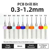 0.3-1.2mm PCB Drill Bit – Micro Tungsten Steel Carbide Drill Bit Set for Circuit Boards & CNC – 1/8" Fixed Shank (2 Pcs)